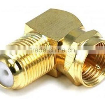 90 Right Angle gold plated F RG6 RG59 Coaxial Coax Connector Adapter
