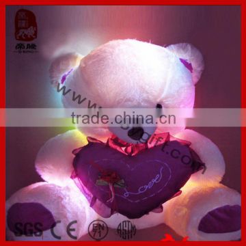 Hot Selling Plush Heart Bear with Light Soft Stuffed Plush Animal Valentine Day Gift Plush Toy
