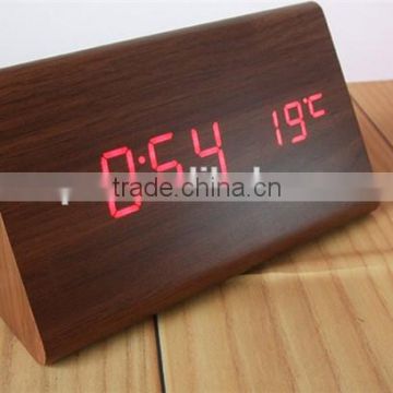 Wood LED clock alarm clock