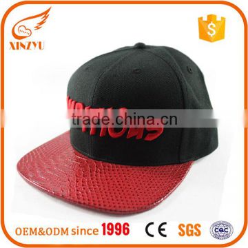 Custom high quality velvet snapback hat Flat embroidery print snapback hats