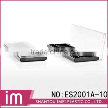 rectangular transparent window with 10 color eyeshadow empty case