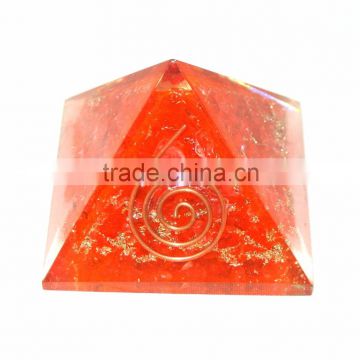 Red Orgone Crystal Dye Energy Pyramid : Wholesale Orgonite Pyramid