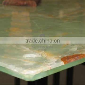 green onyx stone composite tempered glass laminated marble Yunfu factory marble price per sqm