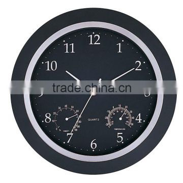 Round Plastic Clock Weather Station Wall Clock With Temperature YZ-8923A