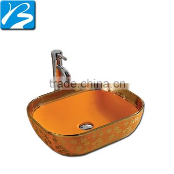 Gold supplier colors round shape corner wash basin price