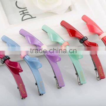 Wholesale Factory price metal hair clip fashion cambered decoration hair clip acrylic alligator hair clip for children