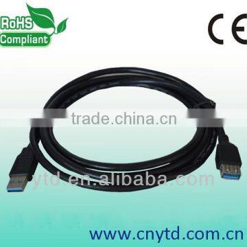 Black Usb 3.0 A male to female extension cable