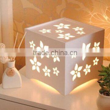 Beautifully Designed Square Flower Shape Carved Display LED Table Lamp
