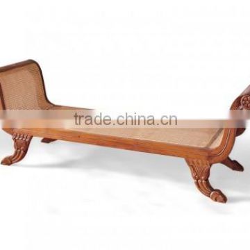Backless Bench Teak Rattan - Jepara Furniture Exporter