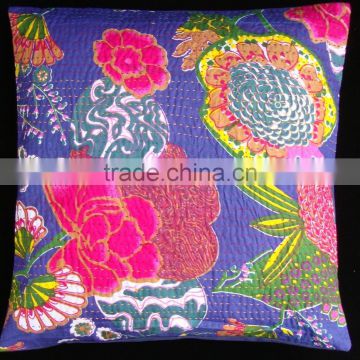 Wholesale Latest 2015 Designer jaipur sanganer Stiched Floral Print Cotton kantha sofa Cushion Covers