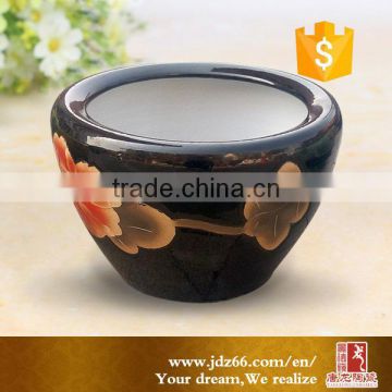 Good quality black glazed small size ceramic pots for roses flowers