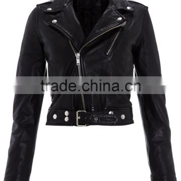 Cropped Leather Jacket for Women's