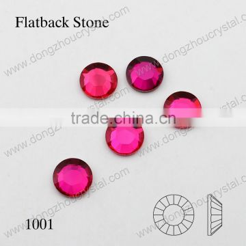 DZ-1001 round cut flat back crystal glass stones for jewelry making