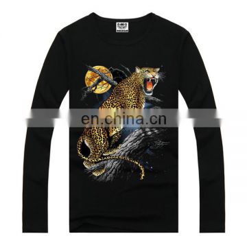 Leopard print men's extra long t-shirts,custom printed t shirts