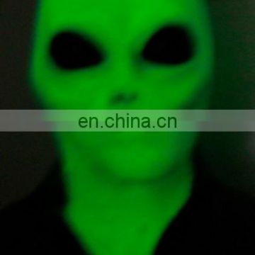 Hot Selling Items Adult Green Deluxe Quality Carnival Party Halloween Costume Luminous Latex Original alien Mask
