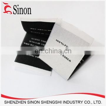100 polyester satin care label material