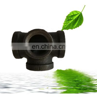 black malleable iron pipe fitting banded side outlet tee