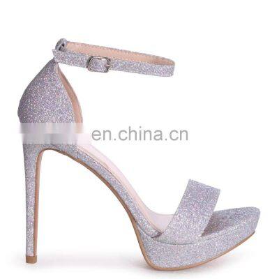 women fancy glitter design high heels platform ankle strap shoes ladies party sandals