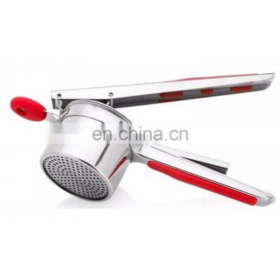 Food Grade Stainless Steel Potato Ricer and Masher With Silicone Handle and 3 Ricing Discs