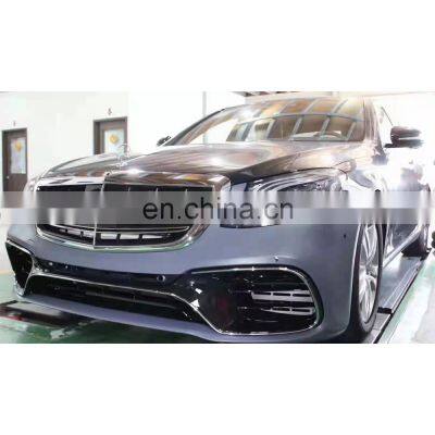car bumpers for Mercedes Benz S class 2014 2015 2016 2017 2018 2019 2020 year upgrade S63 front bumper and rear bumper sopilers