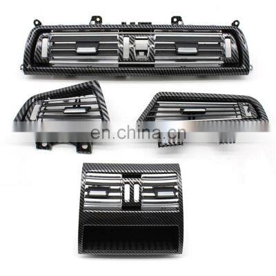 LHD Quality Carbon Fiber Full Chrome Air Conditioning AC Vent Grille Outlet Cover For BMW 5 Series F10 520 521 523 525 528 530