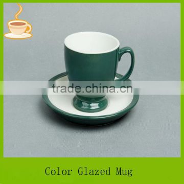 Tall foot Russia coffee ceramic mugs with saucer/coffee mug                        
                                                Quality Choice
