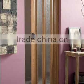 Folding glass Door PVC OAK Lockable Internal Door 12mm thick panel