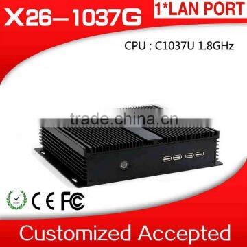 XCY X26 MINI PC 1037U DUAL CORE 1.8GHz FANLESS DESIGN ALLUMINIUM ALLY CASE SUPPORT WIRLESS KEYBOARD AND MOUSE 8G/500G