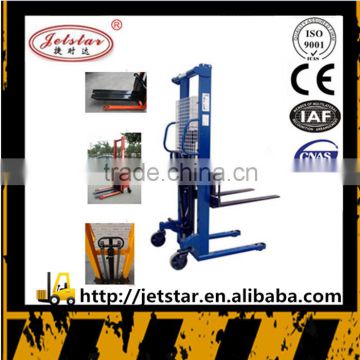 Taizhou Jetstar export hydraulic hand manual pallet stacker