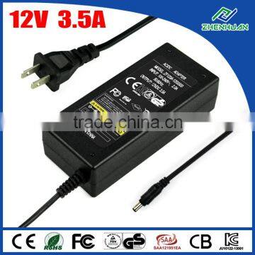 LED power supply 100-240V 50-60Hz 12V 3.5A power-tek adapter