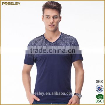 high quality digital custom design print v neck t shirts for man from china