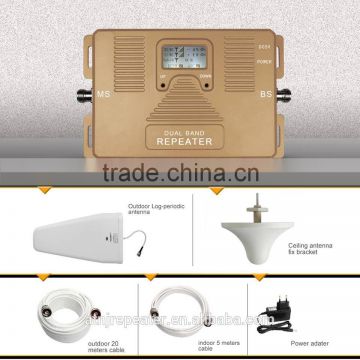 LCD display! 1800mhz+2100mhz dual band smart mobile signal booster 3g 4g WCDMA DCS cell phone signal amplifier repeater