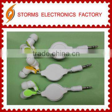 Portable cheap Retractable earphones& headphone with super bass