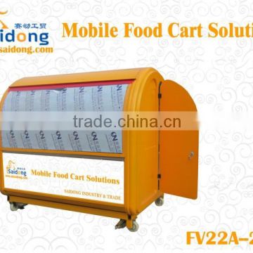 Professional manufacturers mainland scooter cart/ mobile food vending van/fried ice cream rolls trailer