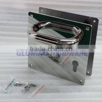 Mirror polish Stainless steel door handle on square plate