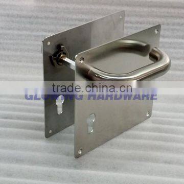 Stainless steel lever handle on square plate