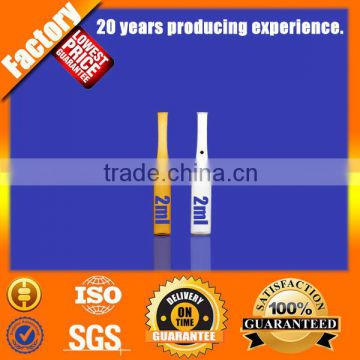 2ml USP type I Pharmaceutical glass ampoule clear and amber color YBB standard