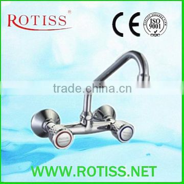high quality RTS8821-5J double handle mural sink mixer