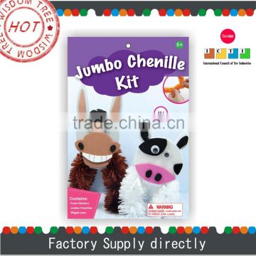 Make Your Own Jumbo Chenille Kit-Donkey & Cow, Easy Make Kids Crafts
