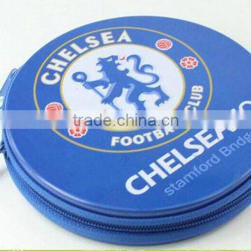 Blue color zipper collect CD case with belt