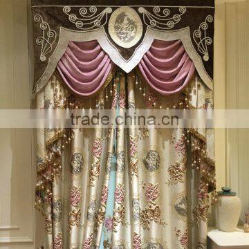 JA-963 Luxury European style living room bedroom curtains shade American luxury jacquard relief three-dimensional curtains