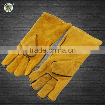 Berrylion high quality labour protection split leather hand gloves for sale