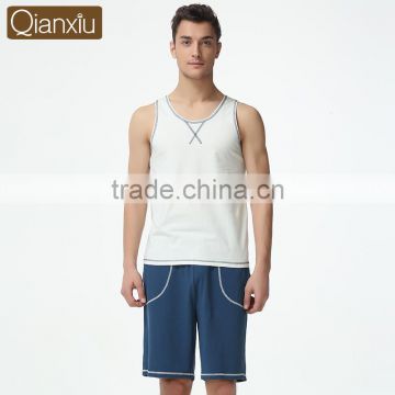 Latest Design Promotional Qianxiu Wholesale Leisure Men Cotton Pajamas