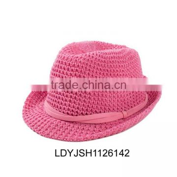 Fancy flat brim straw hat for women