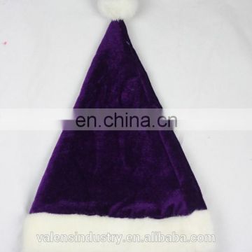 OEM Wholesale Luxury Plush Decorated High Quality Black Santa Claus Christmas Hat