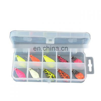 Factory price In Stock 10pcs 3G Peche Copper trout Spoon Lure Kit Hard Bait Fresh Water Trout Bass Fishing Tackle