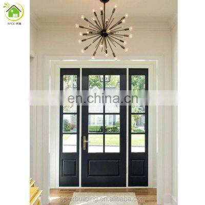 exterior full double glass panel front door for home
