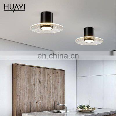 HUAYI New Design Modern Style Living Room Acrylic Aluminum LED Antique Elegant Ceiling Light