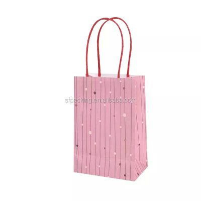 small kraft paper shopping gift bags with logo
