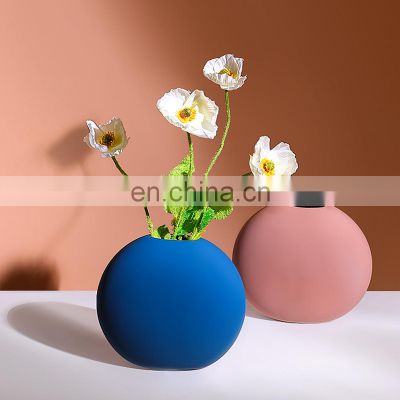 Colorful Oval Vases Ornaments Delicate Hand-painted Flower Round Vases For Home Decoration
